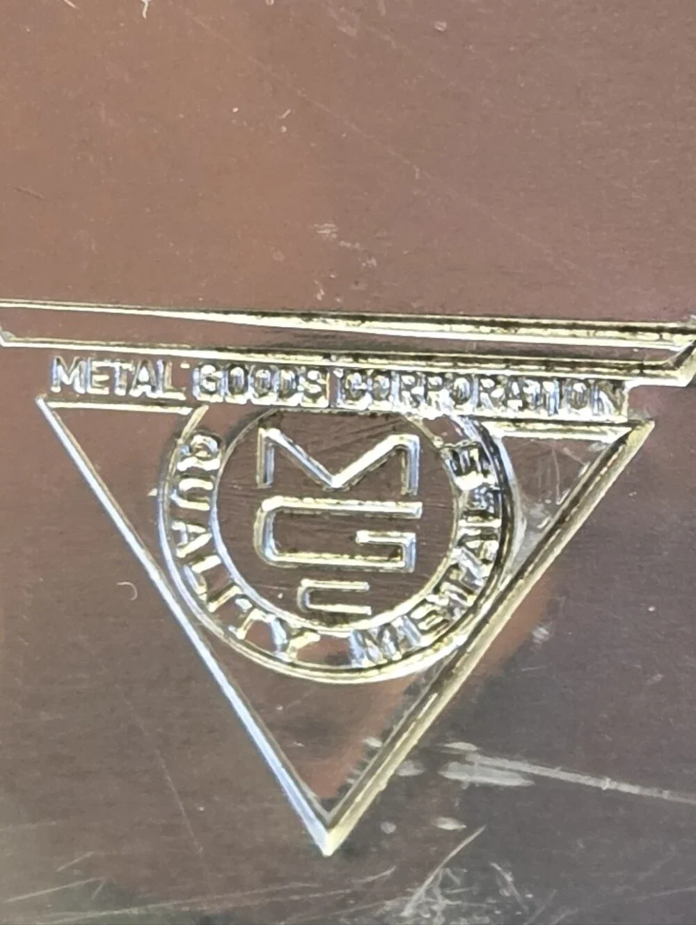 Vtg Metal Goods Corp Aluminum World Map Tray MCM Square 8.5